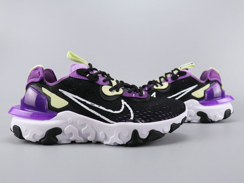 2020 Nike React VISION Black Purple White Running Shoes